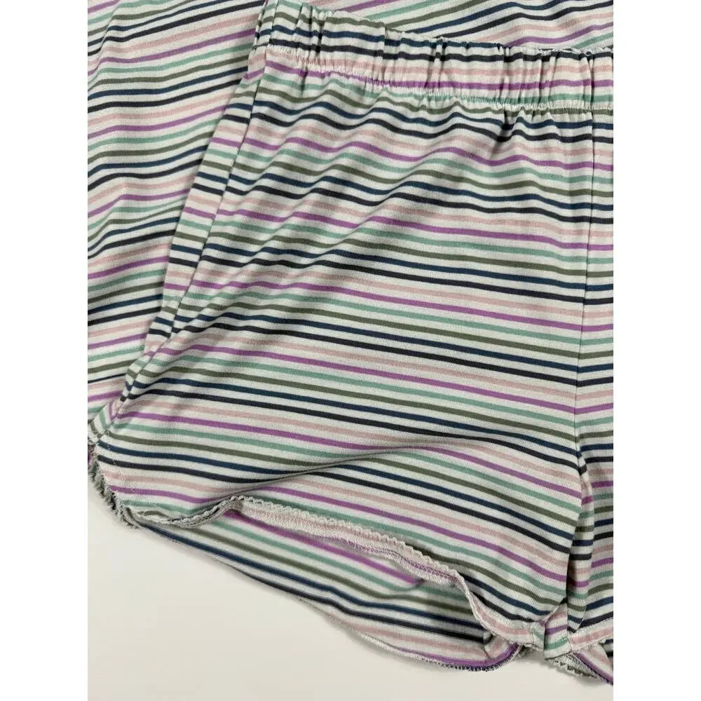 Gap Kids Striped Long Sleeve Pajama Top Shorts Set Multicolor Size 14